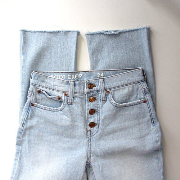 J. Crew Denim - J Crew 10" Billie Demi Boot Crop Jeans 24 inseam 26" kicked leg frayed hem 0